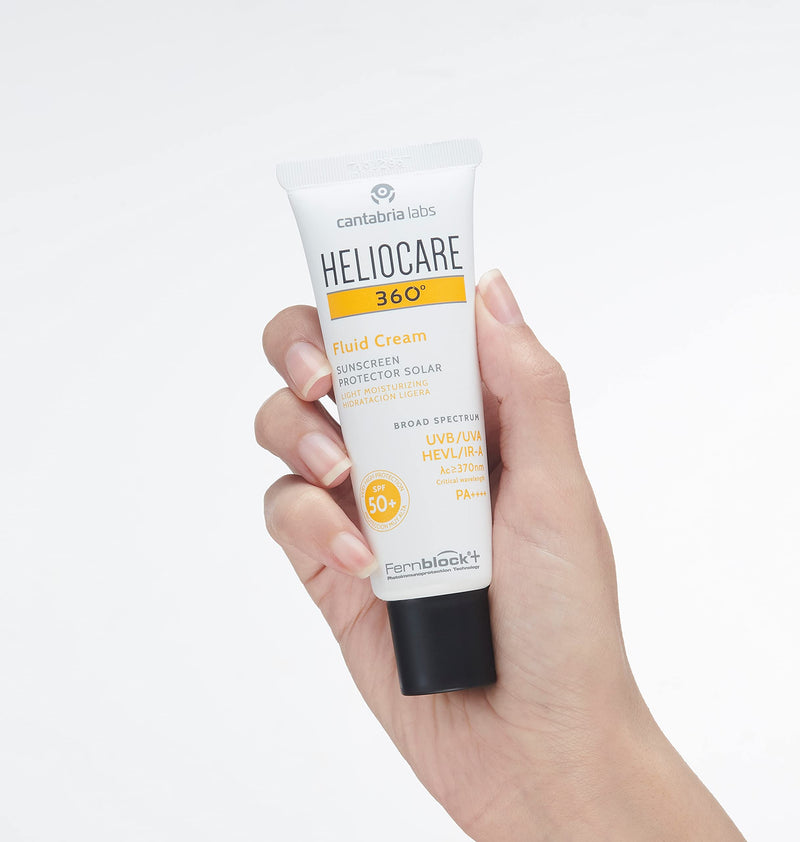 [Australia] - Heliocare 360 Fluid Cream SPF50+ 50ml / Sun Cream For Face/Daily UVA, UVB Visible light and infrared-A Anti-Ageing Sunscreen Protection/Dry and Normal Skin Types/Hydrating 