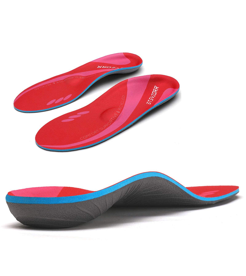 [Australia] - Arch Support Sports Insoles,Relieve Foot Fatigue,Unisex,Suitable Variety Shoe Types(Size:UK 7,Length:10.25",Red) Size:UK-7--10.25" Rose Red 