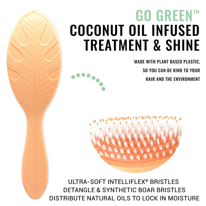 [Australia] - Wet Brush Go Green Treatment And Shine Brush - Coconut Oil By For Unisex - 1 Pc Hair Brush Coral 