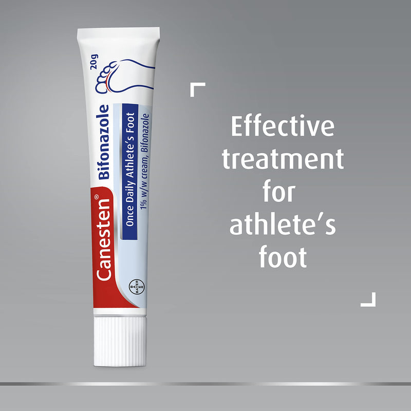 [Australia] - Canesten Bifonazole Once Daily Athlete’s Foot 1% w/w Cream | Effective Athlete’s Foot Treatment | Canesten's Most Convenient Treatment | Only 1 Application Per Day | Antifungal Cream | 20 g 
