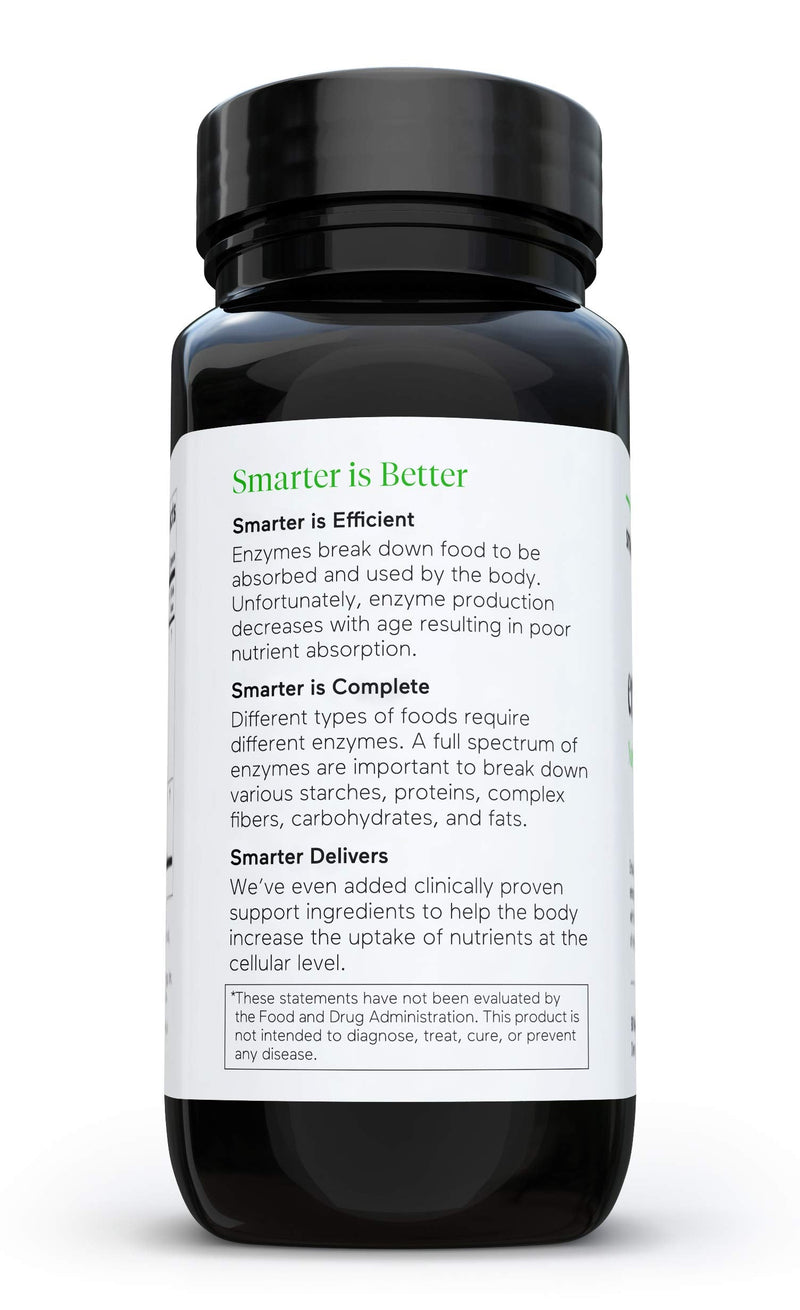 [Australia] - Smarter Nutrition Enzymes - Daily Digestive Aids with 16 Different Natural Enzymes, Nutrient Absorption Aid w Bromelain, Papain, Lactase, AstraGin (1-Month Supply - 90 Capsules) 90 Count (Pack of 1) 