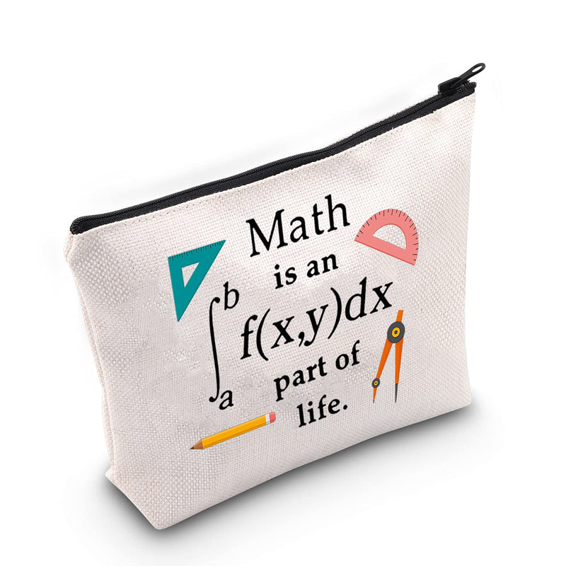 [Australia] - MYSOMY Math is an Integral Part of Life Bag Math Makeup Bag Funny Math Teacher Gifts Math Geek Gifts Math Lover Gifts (Makeup Bag) 