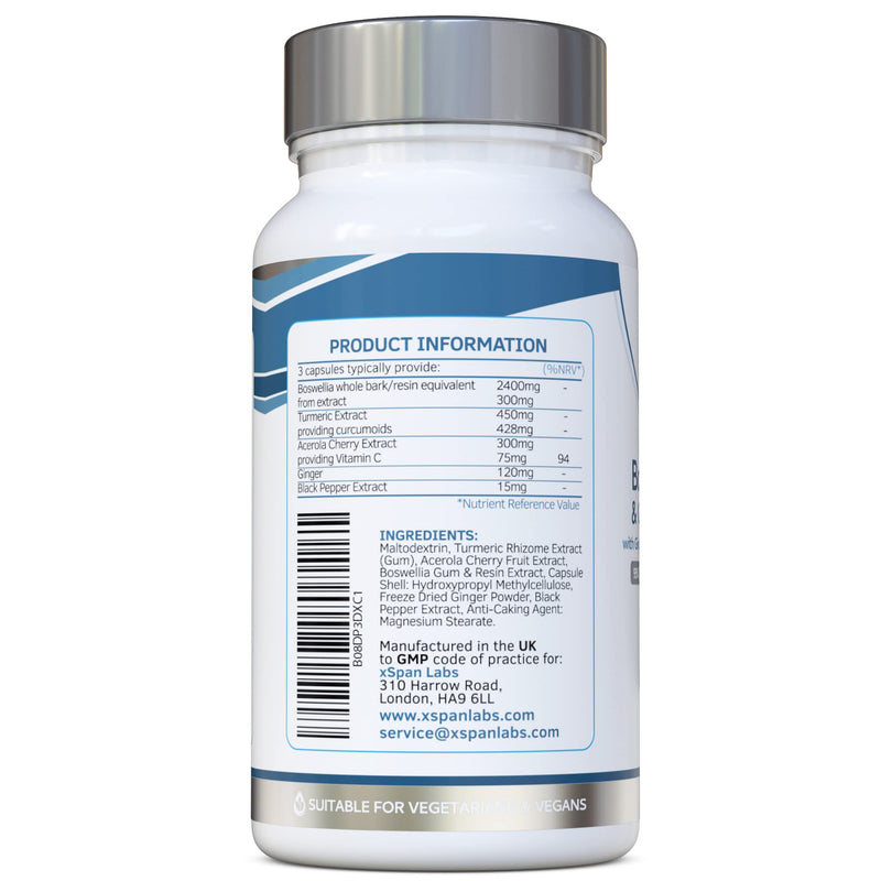 [Australia] - Boswellic Acid & Curcumin Booster Complex � 1 Month Supply, 90 Capsules - containing Minimum 95% Curcumoids & 65% Boswellic Acid - with Added Ginger, Acerola Cherry and Black Pepper 