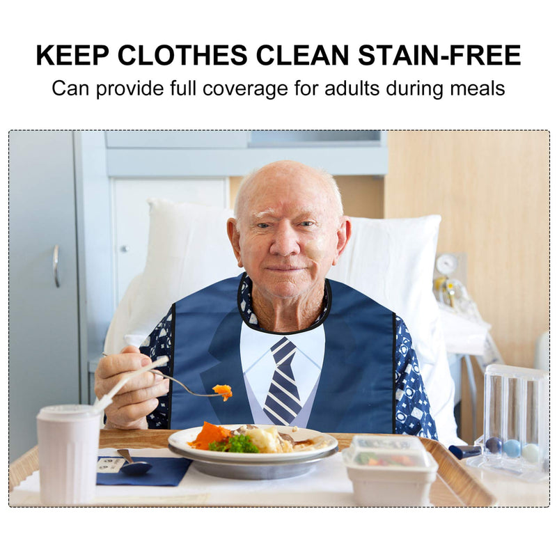 [Australia] - Healifty Adult Bib for Eating Waterproof Clothing Protector Washable Eating Aprons for Elderly Patients Men As Shown 