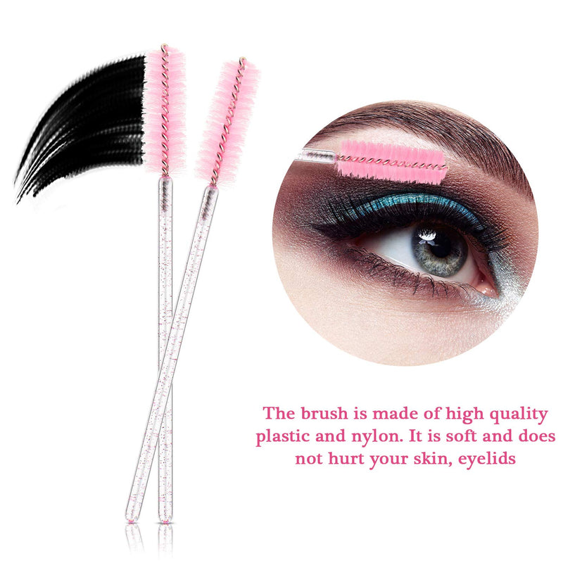 [Australia] - 24 Pieces Plastic Eyelash Extension Tweezers False Eyelash Applicator Tool Eyelash Auxiliary Clip and 100 Pieces Eyelash Brush Mascara Wands Applicator for Eyelash Application (Pink) Pink 