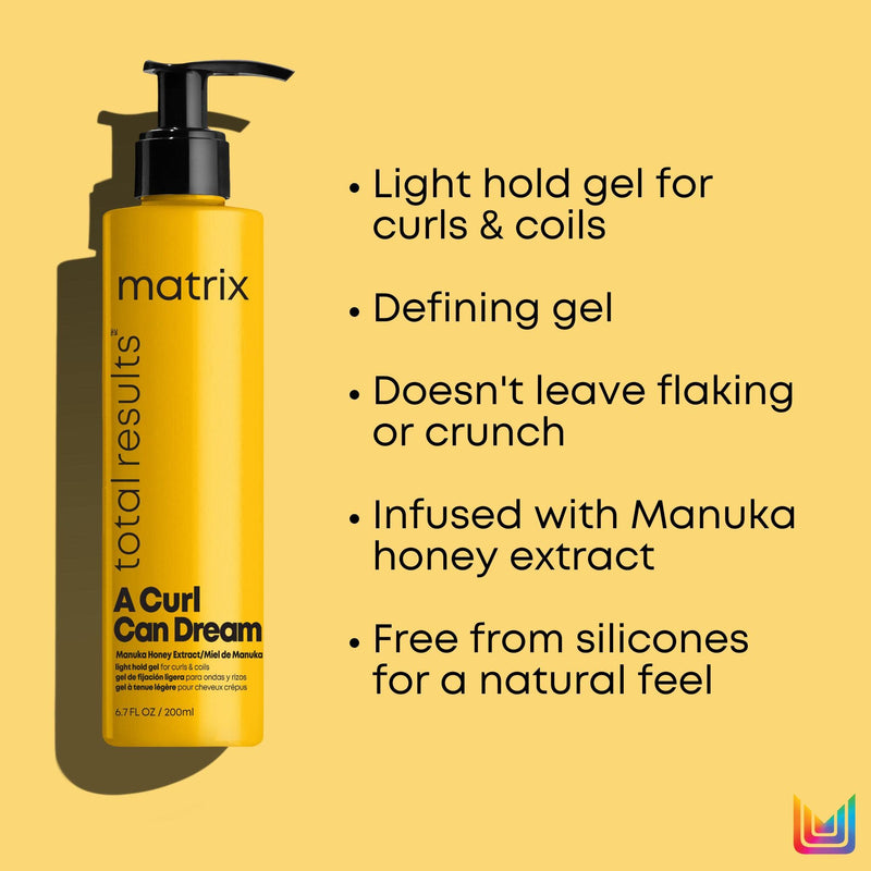 [Australia] - Matrix | Defining Hair Gel for Curly & Coily Hair, Light Hold, With Manuka Honey Extract, Total Results A Curl Can Dream, 200ml 