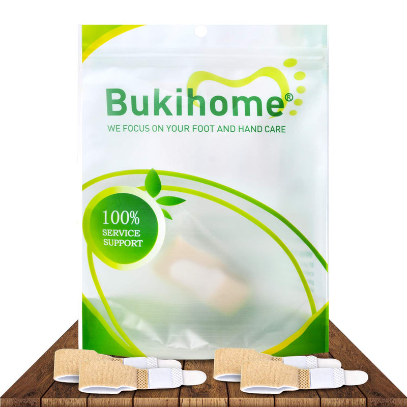 [Australia] - Bukihome Toe Bandage for Separating Curled Toes, Protecting Curved Toes and Hammertoes, Overlapping Toe Protector(4Packs) Yellow 