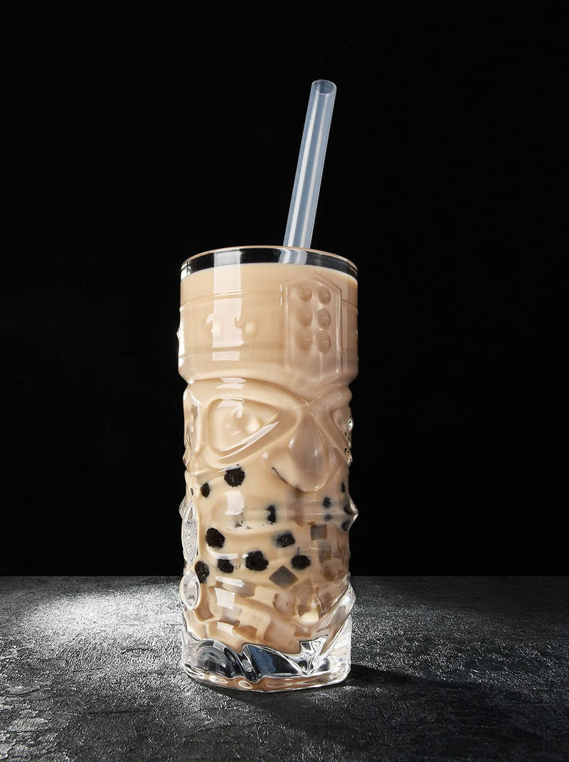 [Australia] - ALINK Reusable Clear Boba Straws, 13 mm x 10.5 in, Jumbo Hard Plastic Smoothie Straws for Bubble Tea, Pack of 8 with 2 Cleaning Brush 
