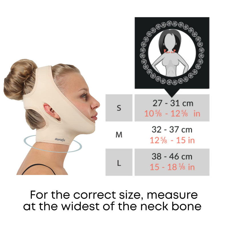 [Australia] - Post Surgical Chin Strap Bandage for Women - Neck and Chin Compression Garment Wrap - Face Slimmer, Jowl Tightening, Chin Lifting (Medium (Pack of 1)) Beige Medium (Pack of 1) 