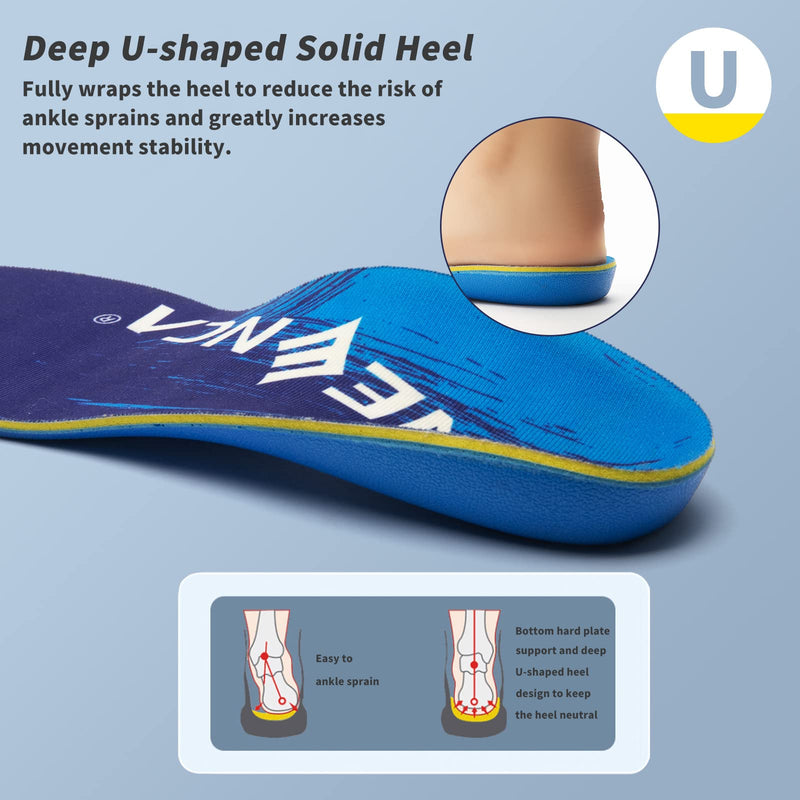[Australia] - NEENCA Arch Support Plantar Fasciitis Insole for Women and Men Foot Pain Relief Shoe Insert Flat Feet Overpronation Orthotics Heel Spur Sports Blue Small(Men6.5-8/Women7.5-9) 
