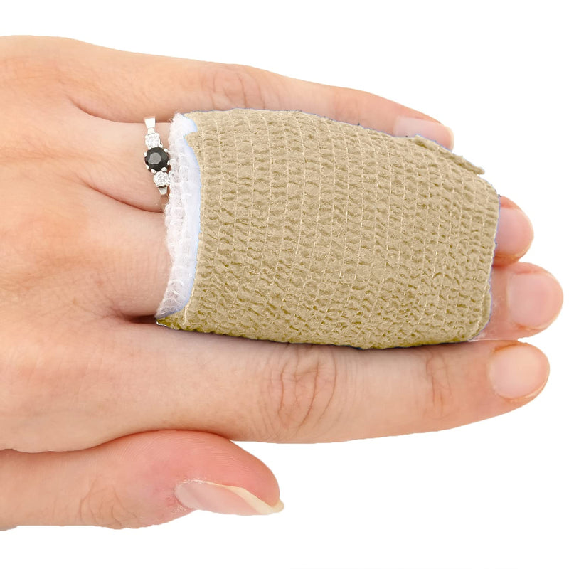 [Australia] - Ever Ready First Aid Self Adherent Cohesive Wrap Bandages, 2” x 5 Yards for First Aid, Sprains, Swelling, Sports, Pets, Tan Color – 12 Count 