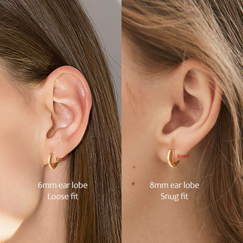 [Australia] - Small Gold Hoop Earrings for Women : 14k Real Gold Plated Hypoallergenic Tiny Cartilage Huggie Girls Ear Jewelry 