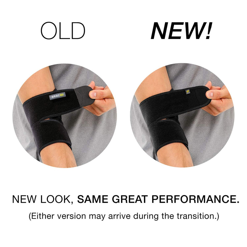 [Australia] - Bracoo Elbow Brace, Reversible Neoprene Support Wrap for Joint, Arthritis Pain Relief, Tendonitis, Sports Injury Recovery, ES10, 1 Count (Black) Black 