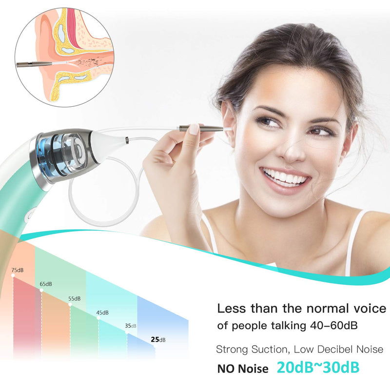 [Australia] - Ear Wax Vacuum Removal, Safe Electric Ear Cleaner Strong Suction Earwax Sucker 5 Levels Spiral Silicone Ear Wax Remover Tool Reusable Effective Earwax Removal kit Ear Cleaning Tool for Adult Kids 