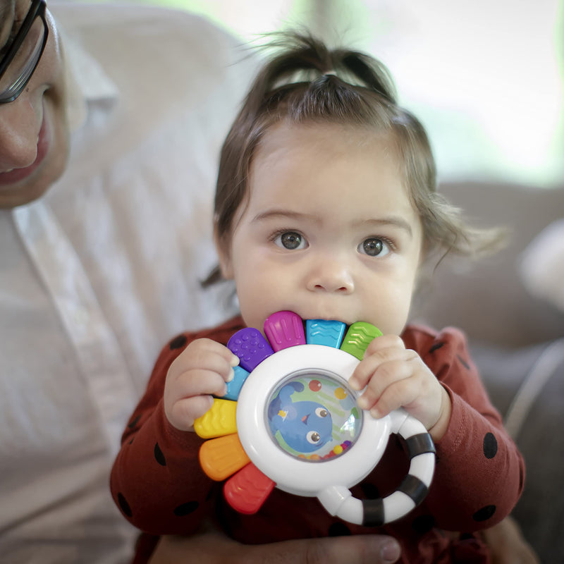 [Australia] - Baby Einstein, Outstanding Opus The Octopus, Sensory Rattle and Teether Multi-Use Toy, BPA Free and Chillable, 3 Months and up, 1pk Pink 