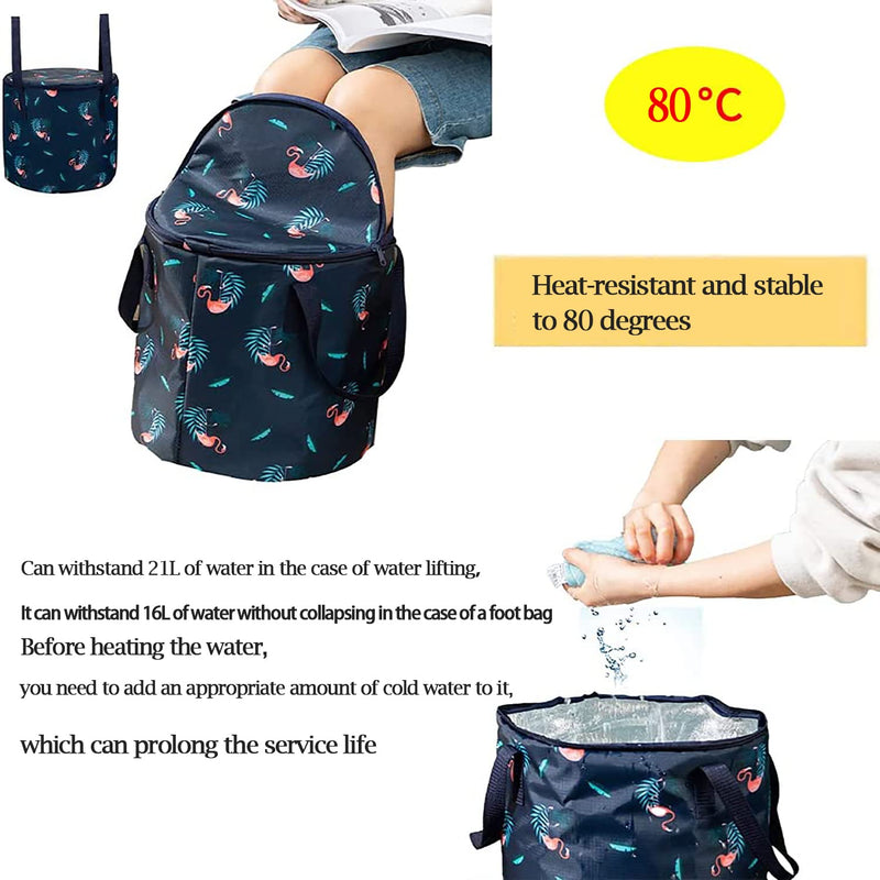 [Australia] - Collapsible Bucket for Soaking Feet, Insulation with lid Portable Travel Foot Bath Tub, Foot Soaking Bath Basin Portable, Foot Spa Soaking Feet Home Pedicure Basin Outdoor Camping 