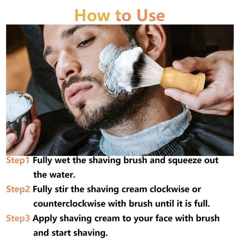 [Australia] - Shaving Brushes for Men, Shaving Brush Manual Real Wood Base,Nylon Hair,Perfect for Wet Shave,Shaving-Foam Razor Brush 