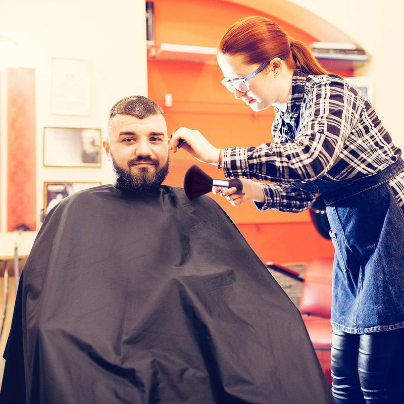 [Australia] - Haircut Cloth, Salon Shawl with Snap Closure for Hair Cutting and Coloring, Black 