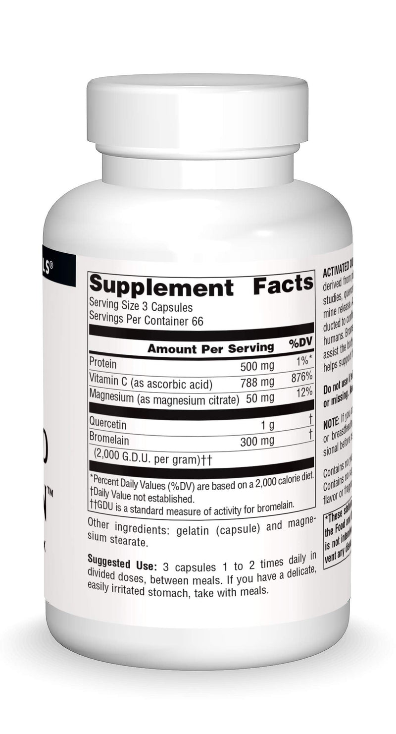 [Australia] - Source Naturals Activated Quercetin - Plant-Derived Bioflavonoid Complex - Seasonal & Immune Defense - 200 Capsules 200 Count (Pack of 1) 