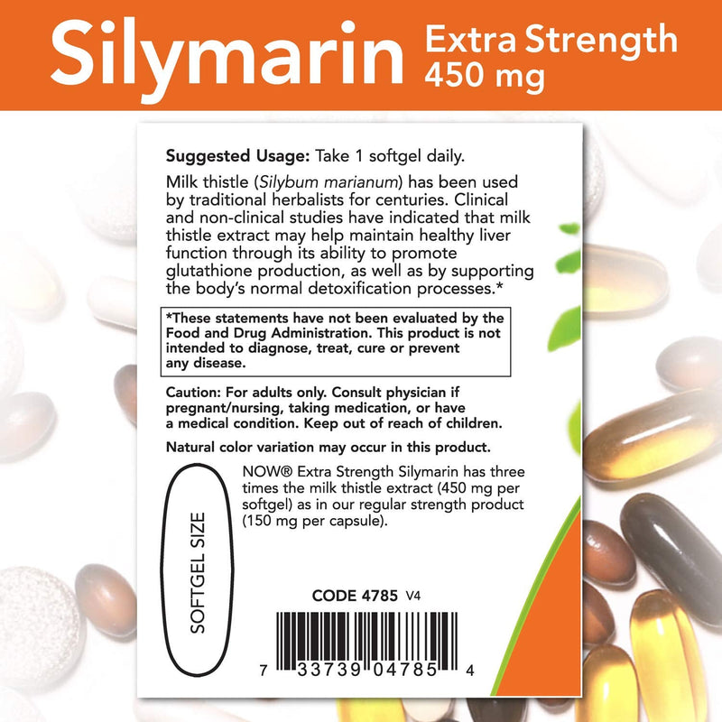 [Australia] - NOW Supplements, Silymarin Milk Thistle Extract, Extra Strength 450 mg, 120 Softgels 