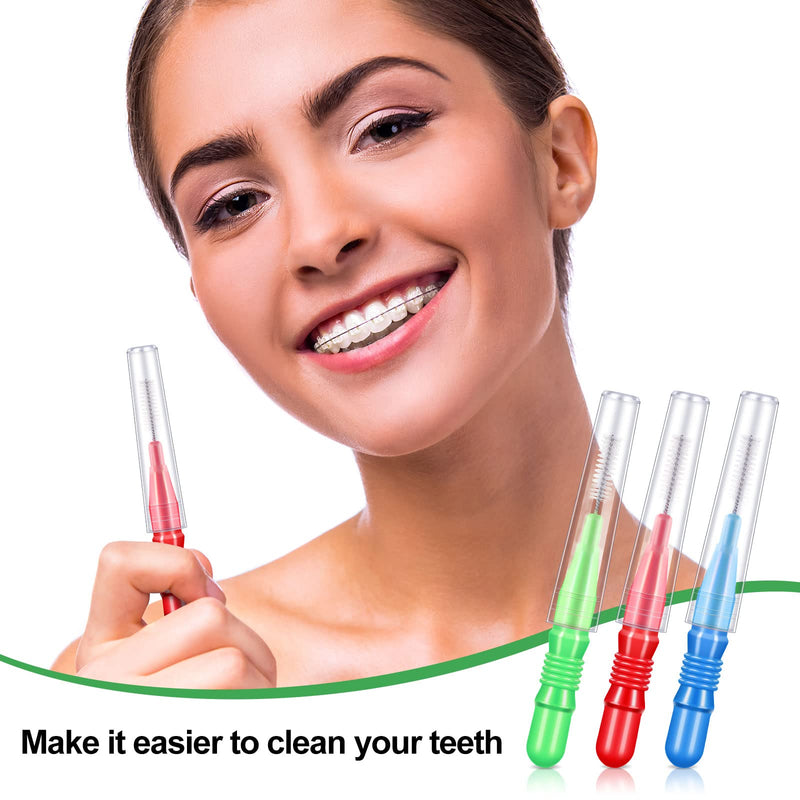 [Australia] - 30 Pieces Interdental Brushes Oral Dental Hygiene Floss Brush Flossing Head Braces Pick Brush Bristle Flossers Braces Tooth Brushes for Cleaning Tooth Cleaning Tool 