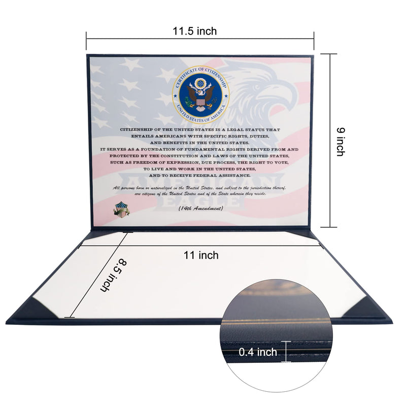 [Australia] - GraduatePro US Citizenship Certificate Holder 2022 Naturalization Padded Leatherette Cover with Golden Great Seal of The United States for American Gifts Faux Leather 