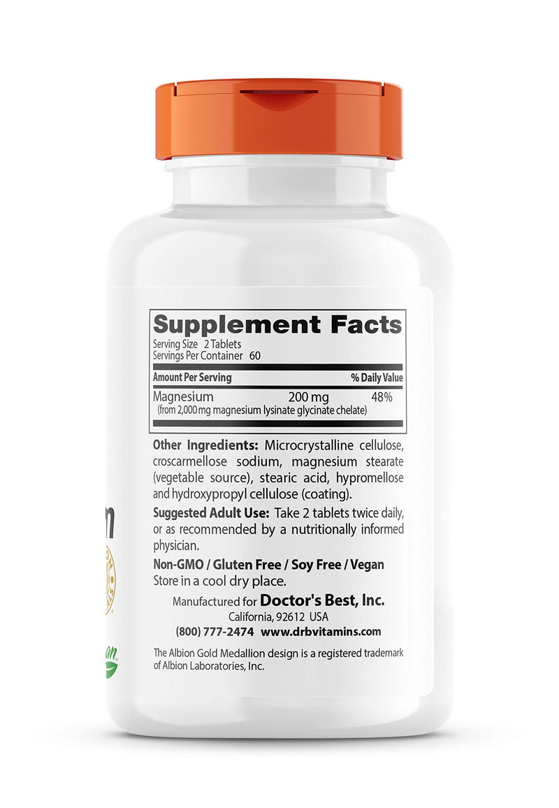 [Australia] - High Absorption Magnesium Doctors Best 120 Tabs 120 Count (Pack of 1) 