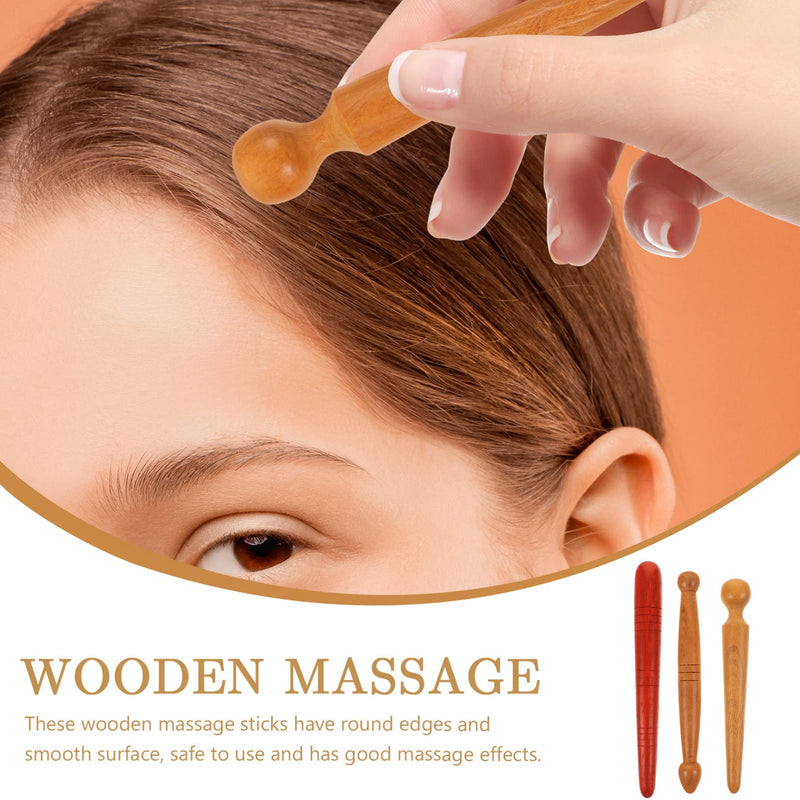 [Australia] - Wooden Acupressure Pen Reflexology Stick 3Pcs Manual Acupressure Pen Wooden Thai Massage Stick Trigger Point Massager Tool Deep Tissue Massage Rod for Men Women Body Feet Muscle 