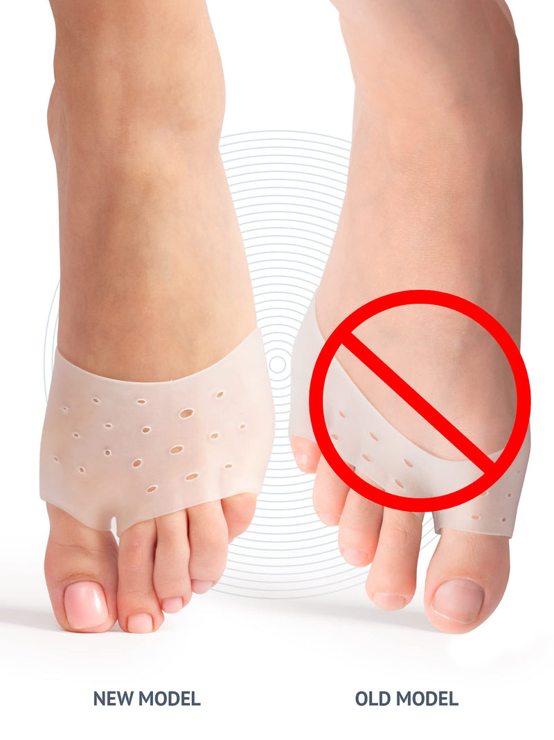[Australia] - Metatarsal Pads Ball of Foot Cushions - Soft Gel Forefoot Sleeves Mortons Neuroma Callus Metatarsalgia Feet Pain Relief Bunion Forefoot Cushioning Relief Women Men - 2 Pairs - White 