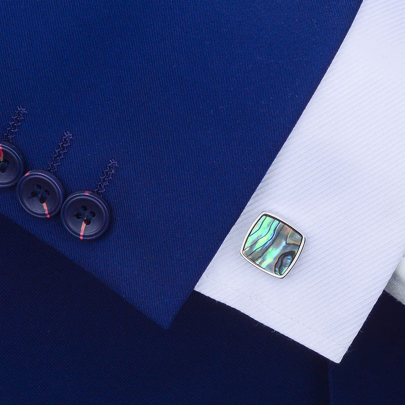 [Australia] - SAVOYSHI Newest Shirt Cufflinks for Mens Colored Seashell Cuff links Brand Business Male Cuffs Accessories 