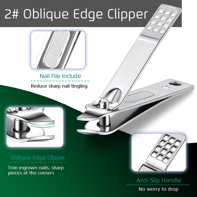 [Australia] - 4Pcs Nail Clippers, Fingernail and Toenail Clipper Cutters, Ultra Sharp Sturdy, Stainless Steel Clipper Sets, Thick Toe Clippers Cutters, Curved BladeTrimmer Nipper 