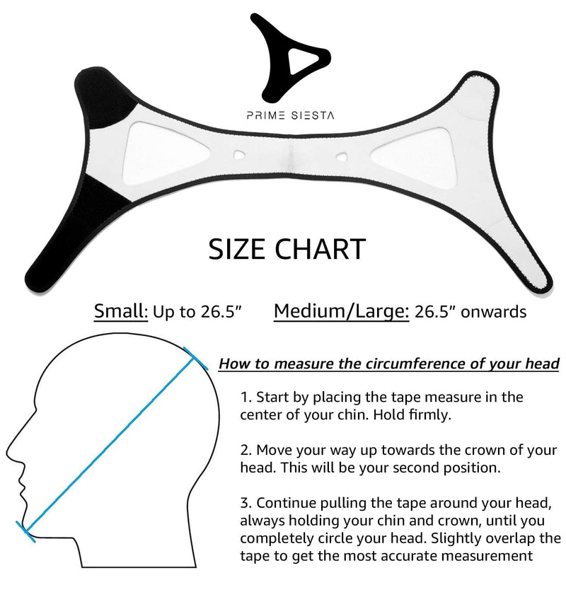 [Australia] - PrimeSiesta: Chin Strap for Snoring - Snore Stopper & Anti Snore Chin Strap for CPAP Users - Breathable, Flexible & Easily Adjustable with Eversoft Technology (Medium/Large) Medium/Large (Pack of 1) 
