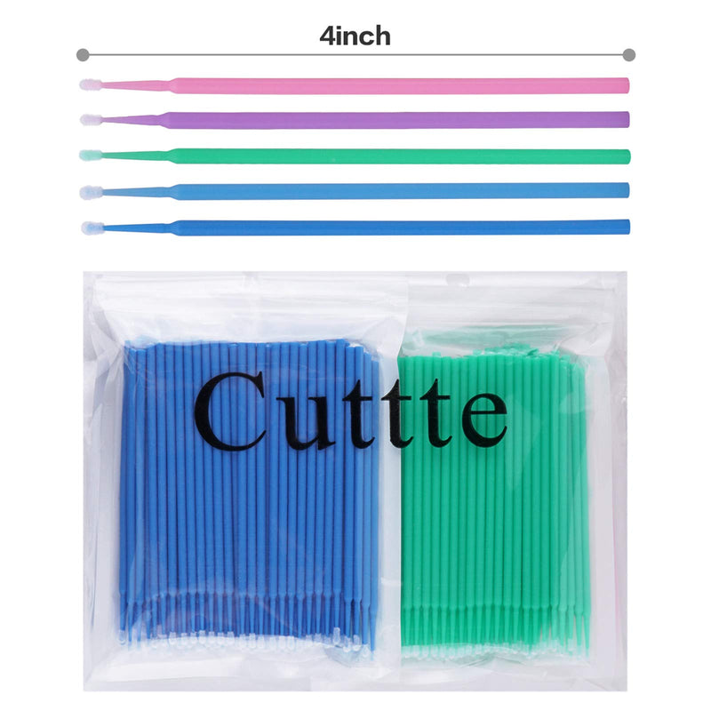 [Australia] - Cuttte 500 PCS Disposable Micro Applicators Brushes Latisse Applicator for Eyelashes Extensions and Makeup Application (Head Diameter: 1.5/2.0/2.5 mm) 