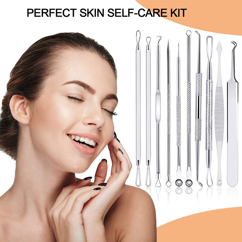 [Australia] - Blackhead Remover Pimple Popper Tool Kit 10 Pcs, Comedone Pimple Extractor Tool, Acne Kit for Blackhead, Whitehead Popping, Zit Removing 