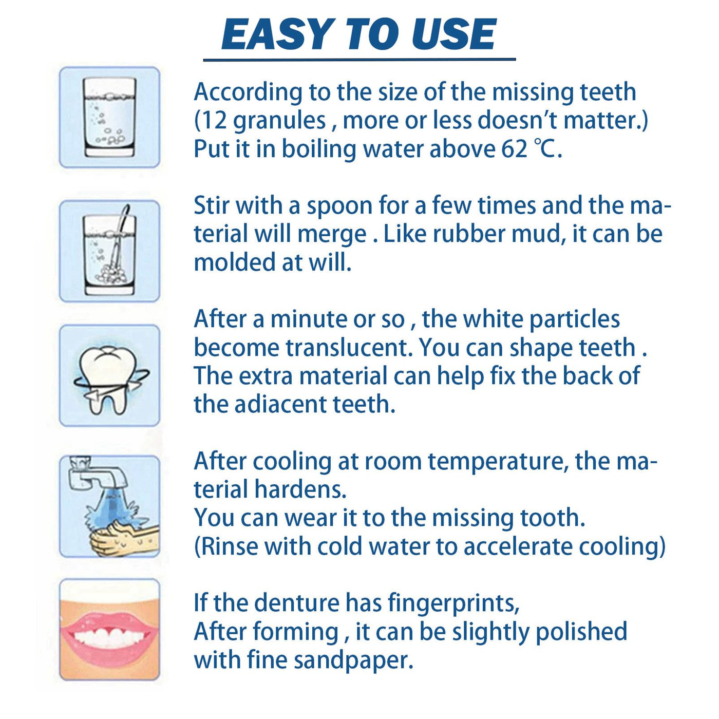 Temporary Tooth Repair Kit Temp Dental Repair Replace Missing Teeth DIY  Moldable