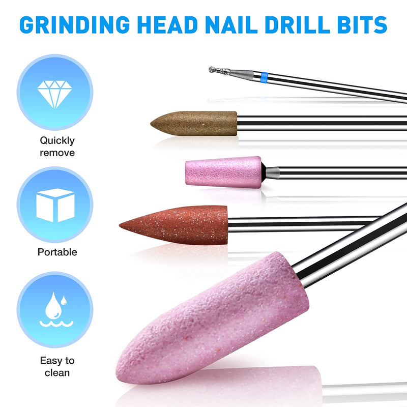 [Australia] - JACA Ceramic Nail Drill Bits Electric Manicure Head Replacement Device For Manicure Pedicure Polishing Mill Cutter Nail Files 