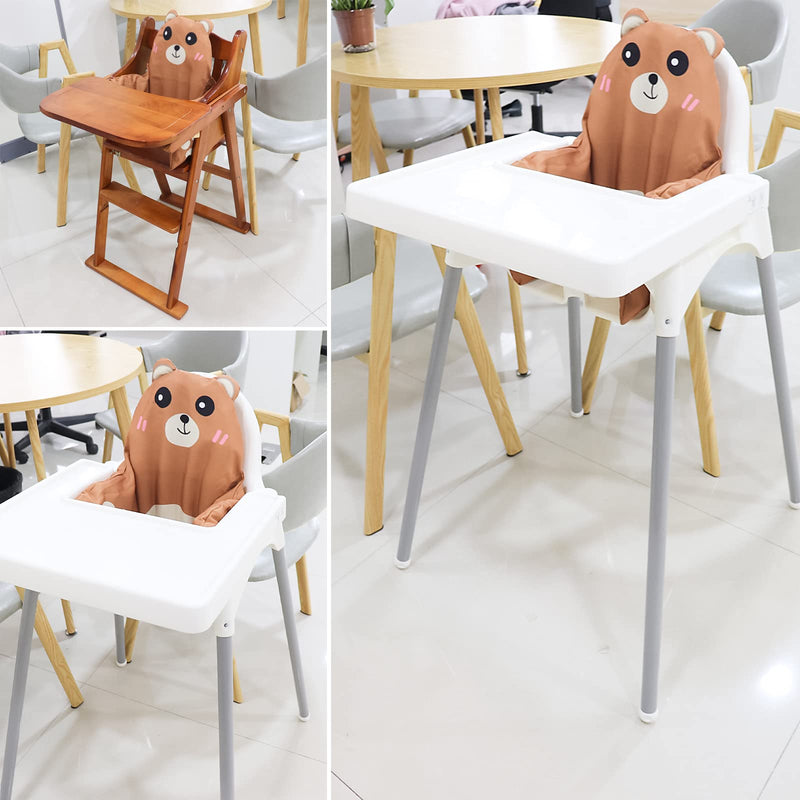 [Australia] - Cushion for High Chair, High Chair Cushion Pad for IKEA Antilop Highchair, High Chair Seat Pad, Built-in Inflatable Cushion, Soft and Comfortable, Baby Sitting More Comfortable (Brown Bear Pattern) brown bear pattern 