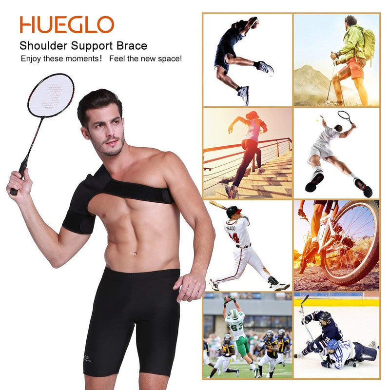 [Australia] - HUEGLO Right Shoulder Brace for Women Men Rotator Cuff,Adjustable Shoulder Support for Shoulder Pain Relief，Dislocated AC Joint,Labrum Tear,Sprain,Soreness,Bursitis, Tendinitis,Shoulder Support Strap,Medium Medium 