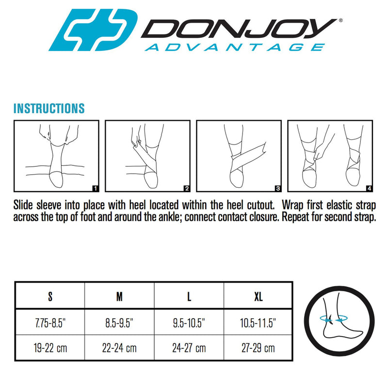 [Australia] - DonJoy Advantage DA161AV03-BLK-XL Ankle Sleeve with Figure 8 Straps for Sprains, Strains, Lateral Support, Open Heel, Black, XL fits 10.5", 11.5" X-Large fits 10.5", 11.5" 