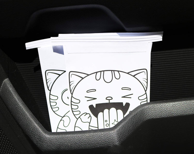 [Australia] - BIG FUDGE Sick Bags for Car Travel - 50pcs of 24 x 15 cm Vomit or Throw Up Bags - Disposable Motion Sickness Bag for Kids & Adults Emesis 