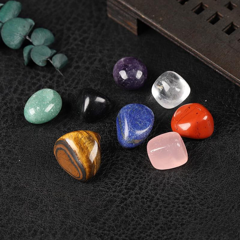 [Australia] - 8 Pcs Chakra Healing Crystals Set with Pouch, Natual Crystals and Gemstones for Reiki Healing Meditation Balancing 