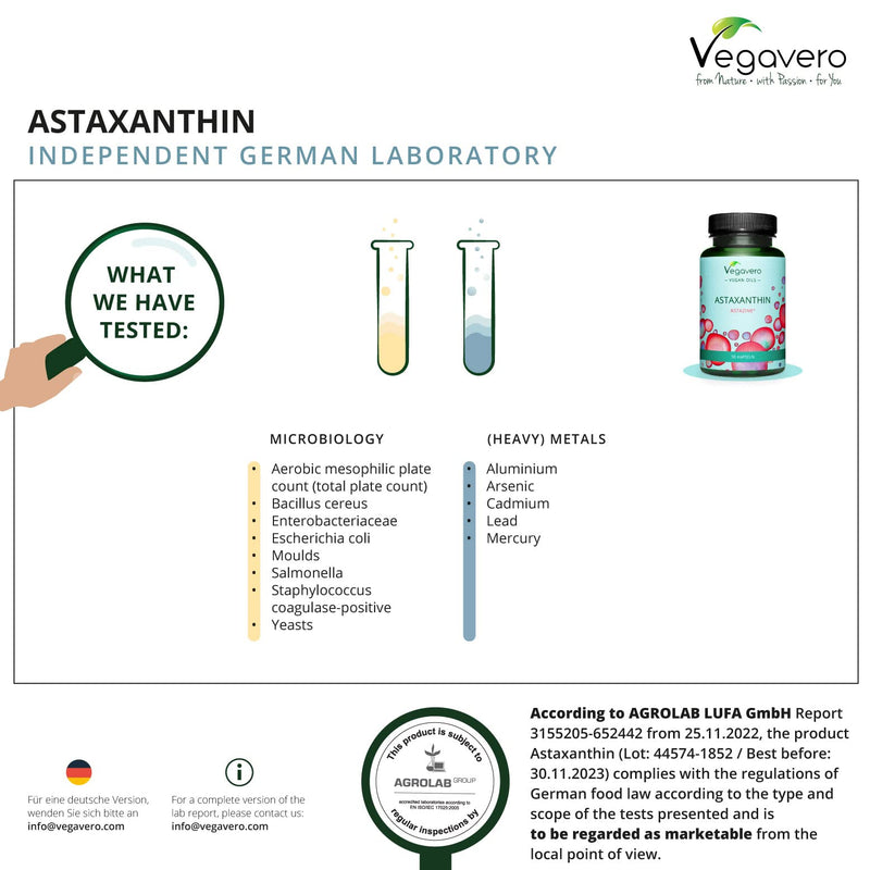 [Australia] - Astaxanthin Antioxidant Supplement Vegavero � | Natural Astaxanthin Oil from Algae | NO Additives | AstaZine� (Haematococcus pluvialis) | 90 Capsules (GreenCaps�) | Vegan 