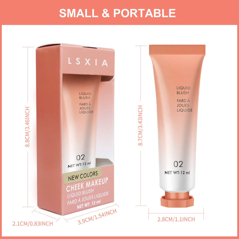 [Australia] - [6 Pack] LSxia Liquid Blush Makeup Gifts for Women, Natural Looking Breathable Feel Cream Blush Lightweight Blusher and Blendable Cheek Color, Cruelty-Free Face Contour Blush 12 ml/Pcs 