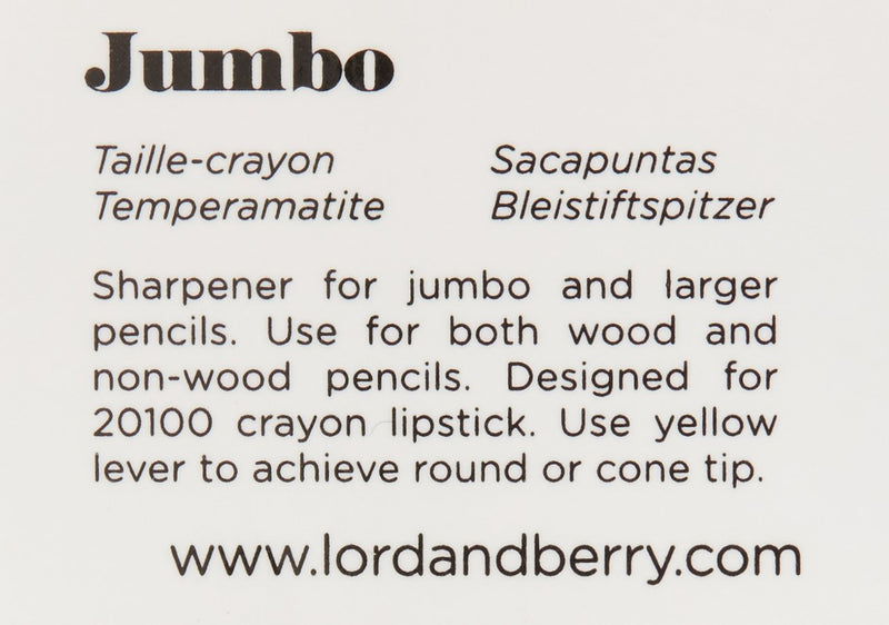 [Australia] - Lord & Berry JUMBO Makeup Cosmetic Pencil Sharpener, Easy To Clean 