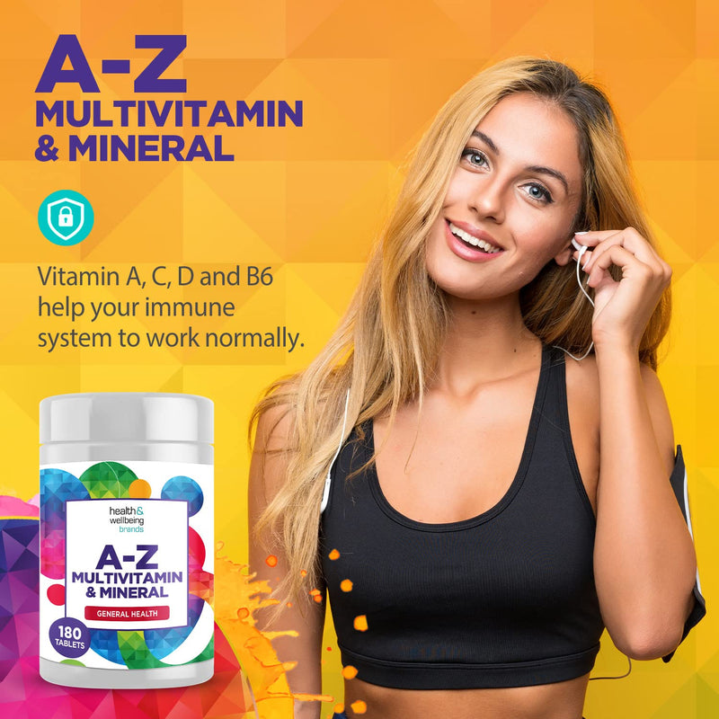[Australia] - A-Z Multivitamin and Minerals 180 Tablets, Vitamins for Men's and Women's, 23 High Strength Vitamins and Minerals Including Iron, Zinc Vitamin C and More (180) 