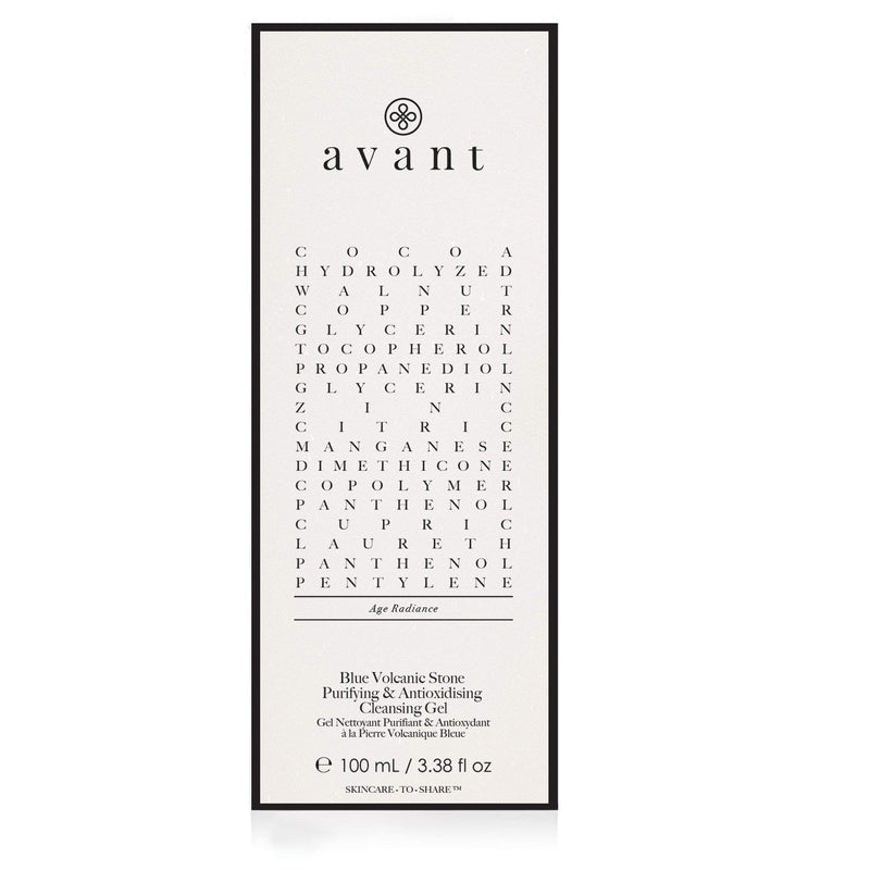 [Australia] - Avant | Purifying Cleanser Gel | Contributes to Smooth Skin, Protect Against Free Radicals & Works Against Hyperpigmentation | Blue Volcanic Stone Purifying Antioxydising Cleansing Gel | 1x 100ml 