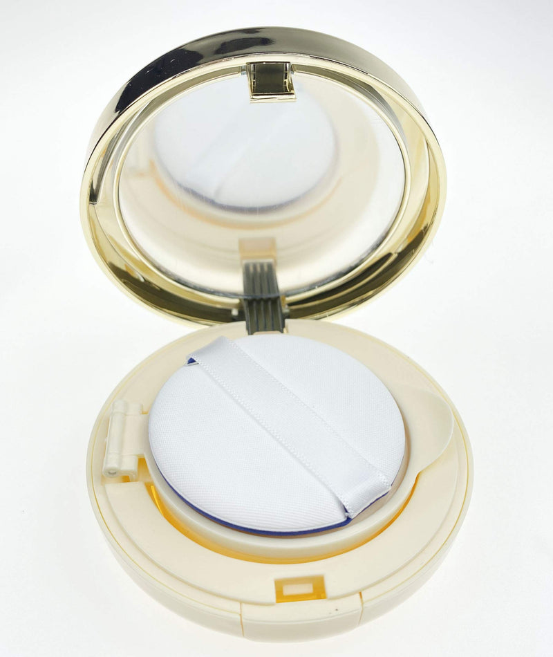 [Australia] - ASTRQLE 15ml 0.5oz Empty Luxurious Golden Portable Make-up Powder Container Air Cushion Puff Case Holder with Powder Puff and Mirror Refillable Make Up Founda gold 