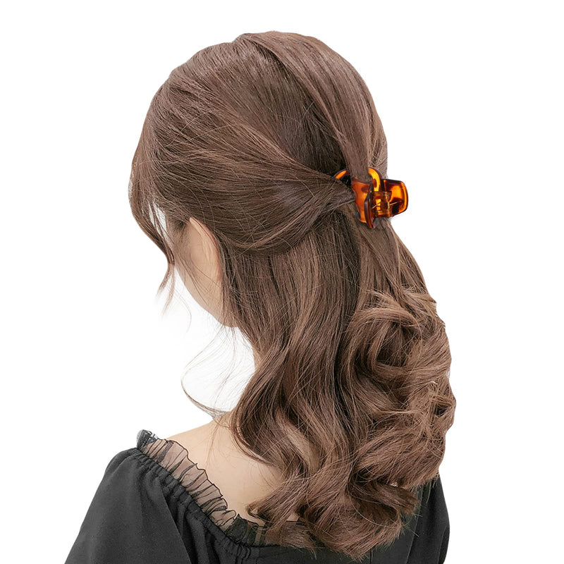 [Australia] - 4 Pieces Hair Claw Clips Medium Hair Clips Non Slip Hair Clamps Butterfly Hair Clips for Women Girl's Hair Black & Brown (A) 4 Count (Pack of 1) 