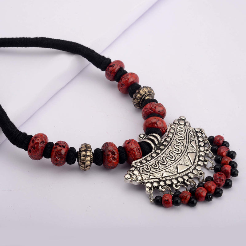 [Australia] - Zephyrr Long Tribal Pendant Tassels Necklace Casual Daily Wear Boho Jewelry for Women & Girls 