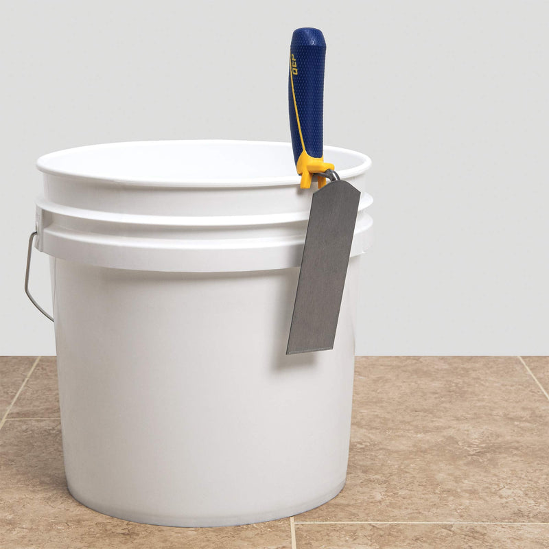 [Australia] - QEP 6 in. x 2 in. Comfort Grip Flat Margin Flooring Trowel with Bucket Hook, Silver (42112) 